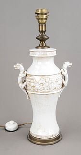 Porcelain lamp stand, China or Japa