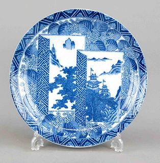Arita plate blue and white, Japan,