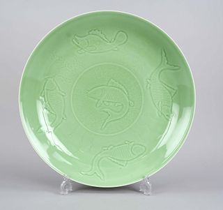 celadon plate, China, 20th/21st cen