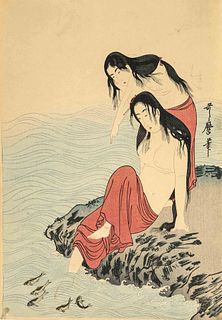 3x 'Bare-chested Sea Females', Japa