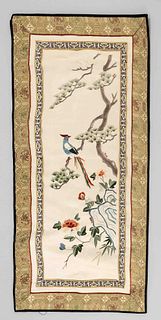 Pair of embroidered silk banners, C