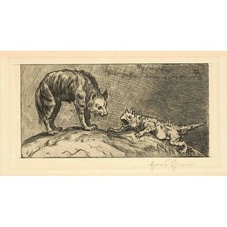 Mixed lot of 7 etchings by differen