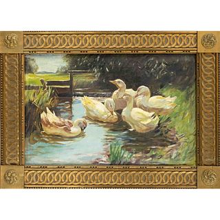 Anonymous painter c. 1900, Ducks on