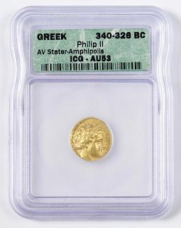 Philip II AV Stater, Amphipolis Mint