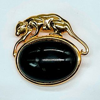 Napier Panther Brooch with Onyx Cabochon