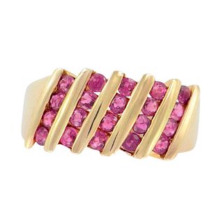 Samuel Aaron, Inc. 10k Gold with Pink Gemstones Ring