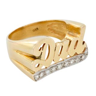 Men's 14K Yellow Gold Diamonds Dad Ring