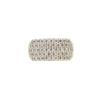Contemporary Ladies Ring in 14K Yellow Gold and Diamonds