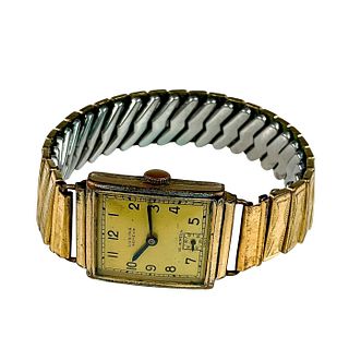 Lusina Gold Plated Watch with Accordion Stretch Band