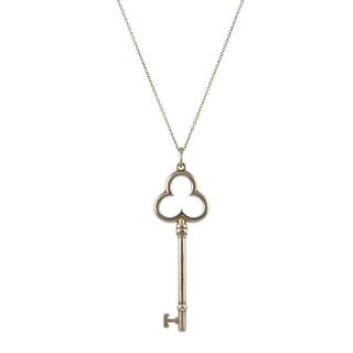 Tiffany & Co. 925 Sterling Silver Trefoil Key Necklace