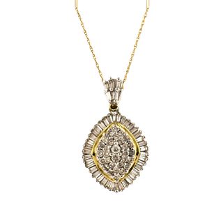 Diamond Pendant in 14K Yellow Gold Necklace