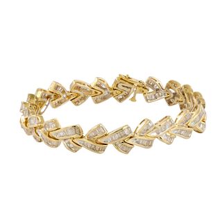 10ct Diamond Bracelet in 14K Yellow Gold