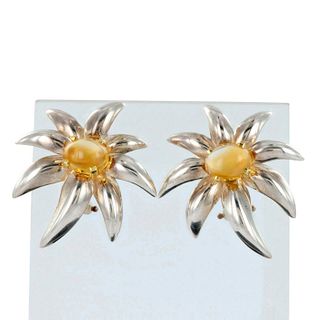 Tiffany & Co 18K Gold and Sterling Silver Fireworks Earrings