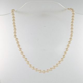 Elegant Single Strand Faux Pearl Necklace