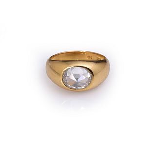 18k Yellow Gold & Custom Cut Moissanite Ring by Carlo Rici