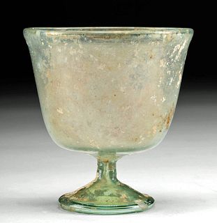 Museum-Exhibited Roman Glass Footed Challice