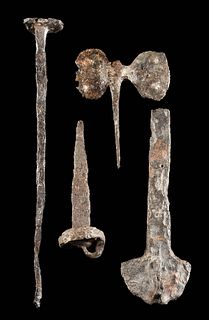 Viking / Medieval Iron Blacksmithing Tools, 4 pcs