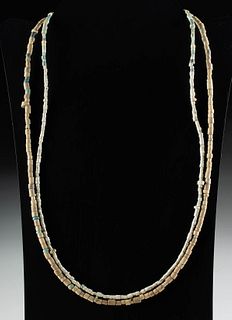 2 Ancient Mesopotamian Faience Bead Necklaces