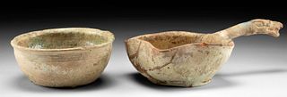 Chinese Han Dynasty Glazed Pottery Vessels (pr)