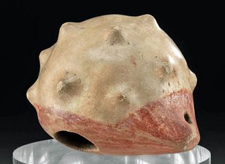 Ecuadorian Pottery Ocarina, Spondylus Shell Form