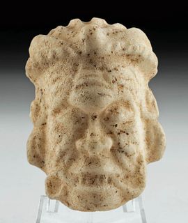 Maya Stone Maskette of Howler Monkey God Batz