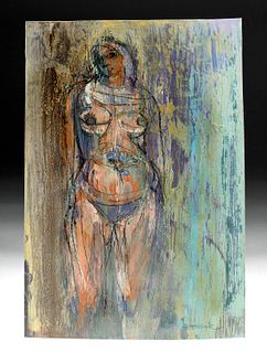 Harold Frank Mixed Media Painting - Nude