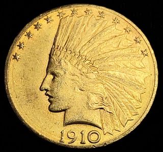 1910-D Gold $10 Indian Head MS62