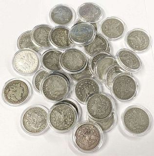 Mixed Years Morgan Silver Dollars (32-coins)