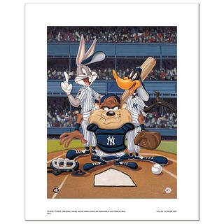 At the Plate (Yankees) Numbered Limited Edition Giclee from Warner Bros. with Certificate of Authenticity.