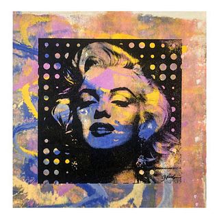 Gail Rodgers, "Marilyn Monroe" Hand Signed Original Hand Pulled Silkscreen Mixed Media on Canvas with Letter of Authenticity.
