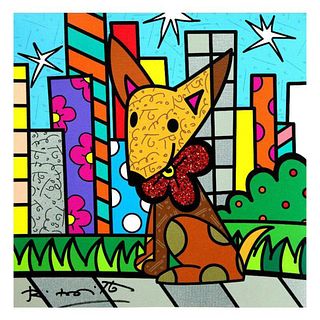 Britto, "Mexicana" Hand Signed Limited Edition Giclee on Canvas; Authenticated