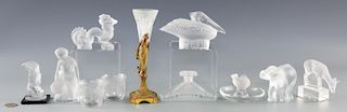 Lalique & Brosse Glassware, 11 pcs