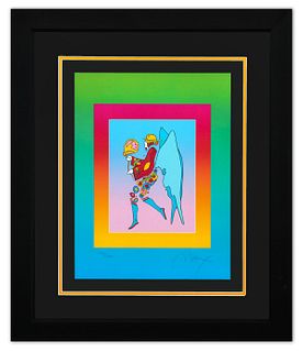 Peter Max- Original Lithograph "Tip Toe Floating on Blends"