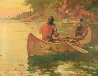 Canoe Hunting Scene O/C, "Porthast"