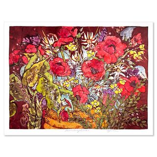 Sara Eyestone, "Flowers for My Friend" Limited Edition Lithograph, Numbered and Hand Signed with Letter of Authenticity.