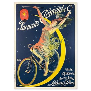 Jean De Paleologue (1855-1942), "Clement Cycles" is a Vintage Style Lithograph on paper (38"x 52") with Letter of Authenticity.