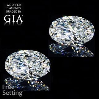 4.02 carat diamond pair, Oval cut Diamonds GIA Graded 1) 2.01 ct, Color E, VS1 2) 2.01 ct, Color D, VS2. Appraised Value: $160,500 