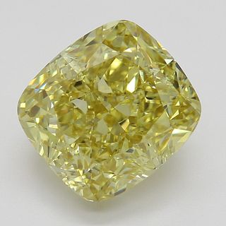 3.02 ct, Natural Fancy Deep Yellow Even Color, VVS2, Cushion cut Diamond (GIA Graded), Appraised Value: $106,800 