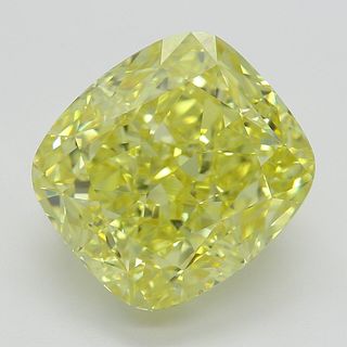 5.03 ct, Natural Fancy Intense Yellow Even Color, VS2, Cushion cut Diamond (GIA Graded), Appraised Value: $494,900 