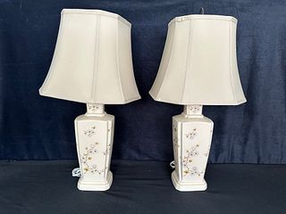 Pair of Vintage Porcelain Lamps