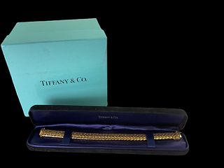 Tiffany & Co. 18 kt Yellow Gold Mesh Flat Bracelet, Retailed for Tiffany from Germany