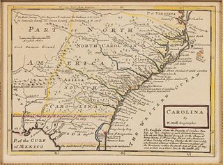 HERMAN MOLL (ENGLISH, C. 1654-1732) MAP OF NORTH AND SOUTH CAROLINA