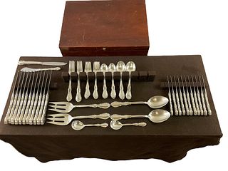Towle Sterling Silver Flatware Set “Fontana” 71 pieces, No Monograms, comes in Silver Chest