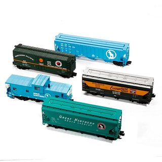 5 Great Northern, Northern Pacific, Burlington O Gauge Freight Cars