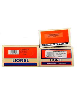 3 Lionel Lines O Gauge Freight Cars including Madison HW, Searchlight, DYOB Winning Design