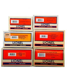 6 Lionel O Gauge Freight Cars in original boxes