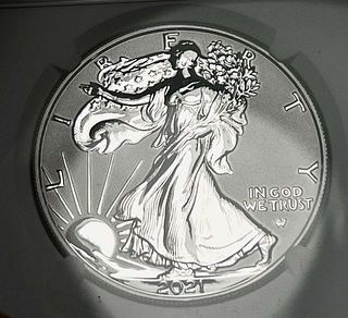 2021-S American Silver Eagle Type 2 NGC Reverse PF70 35th Anniversary