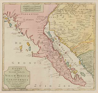 ISAAK TIRION (DUTCH, 1705-1765) MAP OF BAJA CALIFORNIA