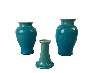 3 Pisgah Forest Turquoise Blue Pottery