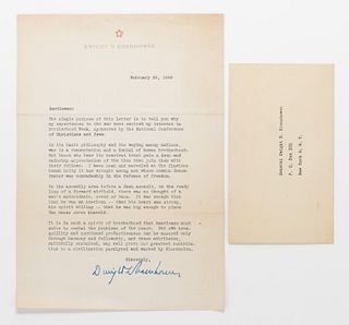 DWIGHT D. EISENHOWER (1890-1969) TYPED LETTER SIGNED